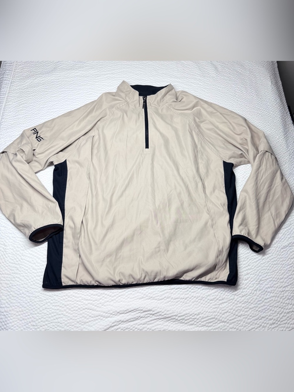 PING Collection Convertible 1/4 Zip Golf Windbreaker Jacket Zip-Off Sleeves L